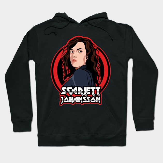 Scarlett Johansson Portrait Hoodie by distrographic